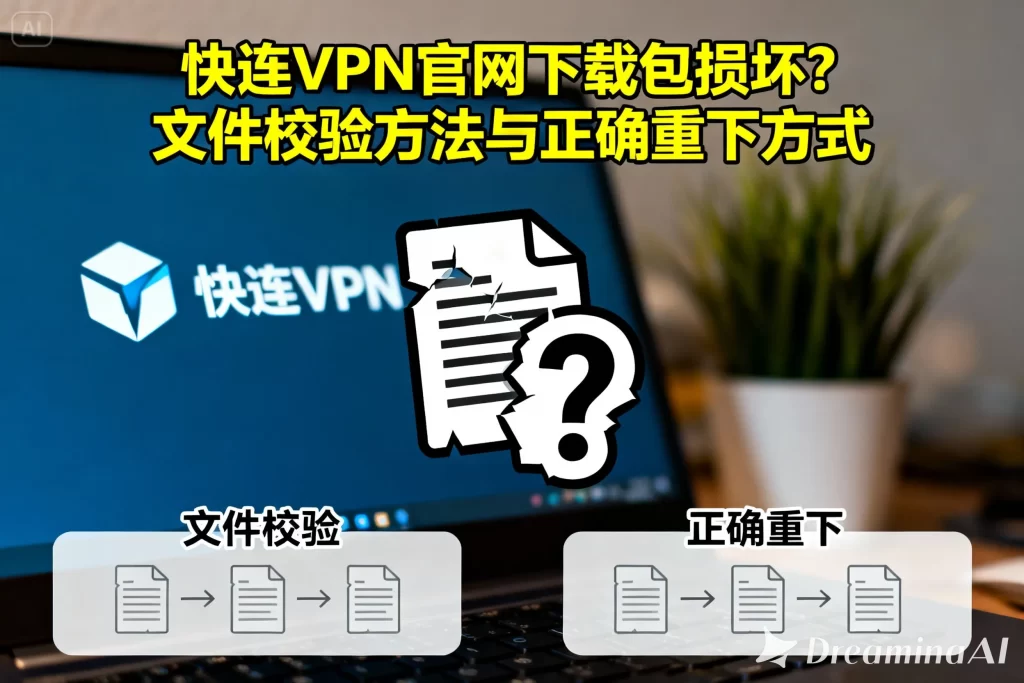 快连VPN官网下载包损坏？文件校验方法与正确重下方式